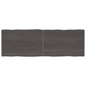 Tafelblad natuurlijke rand 180x60x4 cm eikenhout donkergrijs