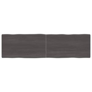 Tafelblad natuurlijke rand 180x50x6 cm eikenhout donkergrijs