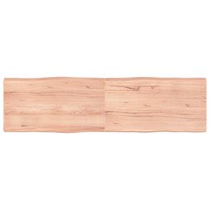 VidaXL Tafelblad natuurlijke rand 180x50x6 cm eikenhout lichtbruin