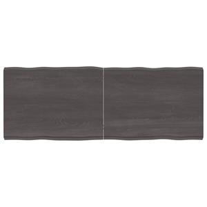 Tafelblad natuurlijke rand 160x60x6 cm eikenhout donkergrijs