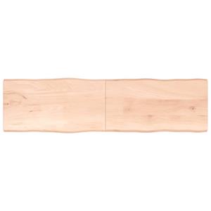 VidaXL Tafelblad natuurlijke rand 220x60x4 cm massief eikenhout