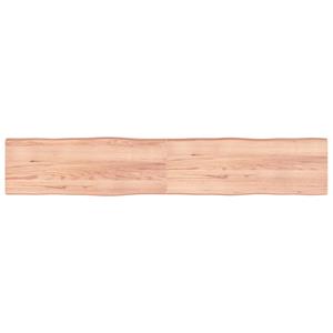 VidaXL Tafelblad natuurlijke rand 220x40x6 cm eikenhout lichtbruin