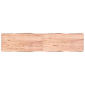 VidaXL Tafelblad natuurlijke rand 220x50x4 cm eikenhout lichtbruin