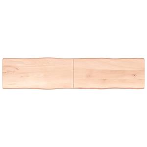 VidaXL Tafelblad natuurlijke rand 220x50x6 cm massief eikenhout