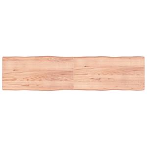 VidaXL Tafelblad natuurlijke rand 200x50x6 cm eikenhout lichtbruin