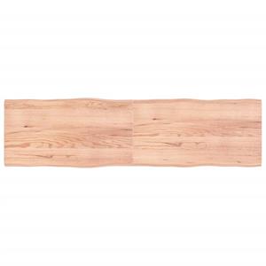 VidaXL Tafelblad natuurlijke rand 220x60x4 cm eikenhout lichtbruin