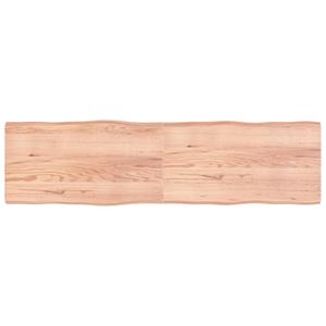 VidaXL Tafelblad natuurlijke rand 220x60x6 cm eikenhout lichtbruin