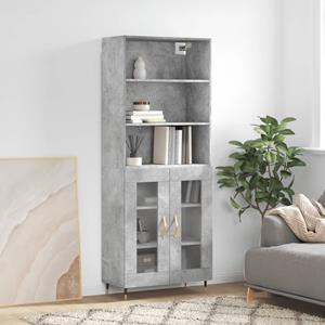 VidaXL Hoge kast 69,5x34x180 cm bewerkt hout betongrijs
