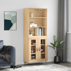 VidaXL Hoge kast 69,5x34x180 cm bewerkt hout sonoma eikenkleurig