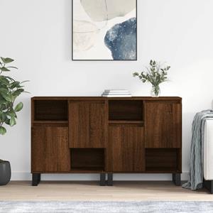VidaXL Dressoirs 2 st bewerkt hout bruineikenkleurig