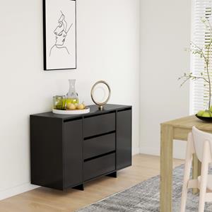VidaXL Dressoir met 3 lades 120x41x75 cm spaanplaat zwart
