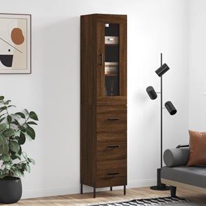 VidaXL Hoge kast 34,5x34x180 cm bewerkt hout bruineikenkleurig