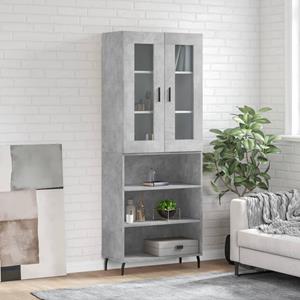 VidaXL Hoge kast 69,5x34x180 cm bewerkt hout betongrijs