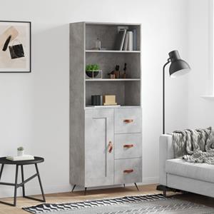 VidaXL Hoge kast 69,5x34x180 cm bewerkt hout betongrijs