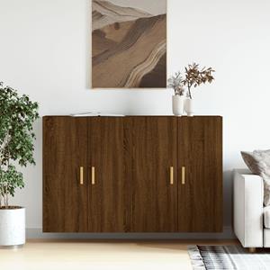 VidaXL Hangkasten 2 st bewerkt hout bruineikenkleurig
