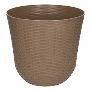 PlasticForte 1x Taupe plantenbakken/bloembakken rond 25 cm -