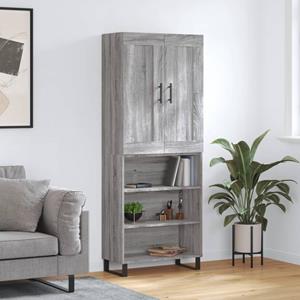 VidaXL Hoge kast 69,5x34x180 cm bewerkt hout grijs sonoma eikenkleurig