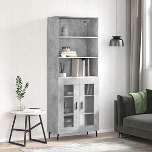VidaXL Hoge kast 69,5x34x180 cm bewerkt hout betongrijs