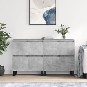 VidaXL Dressoirs 2 st bewerkt hout betongrijs