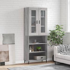 VidaXL Hoge kast 69,5x34x180 cm bewerkt hout grijs sonoma eikenkleurig
