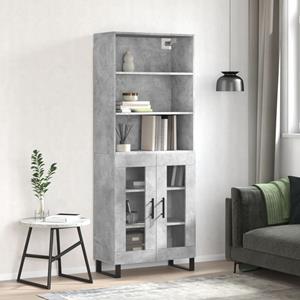 VidaXL Hoge kast 69,5x34x180 cm bewerkt hout betongrijs
