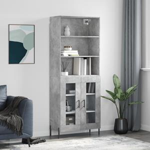 VidaXL Hoge kast 69,5x34x180 cm bewerkt hout betongrijs