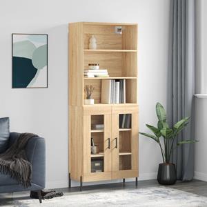 VidaXL Hoge kast 69,5x34x180 cm bewerkt hout sonoma eikenkleurig