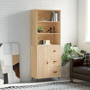 VidaXL Hoge kast 69,5x34x180 cm bewerkt hout sonoma eikenkleurig