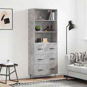 VidaXL Hoge kast 69,5x34x180 cm bewerkt hout betongrijs