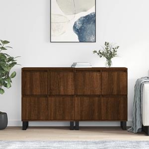 VidaXL Dressoirs 2 st bewerkt hout bruineikenkleurig