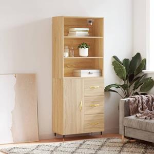 VidaXL Hoge kast 69,5x34x180 cm bewerkt hout sonoma eikenkleurig