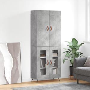 VidaXL Hoge kast 69,5x34x180 cm bewerkt hout betongrijs