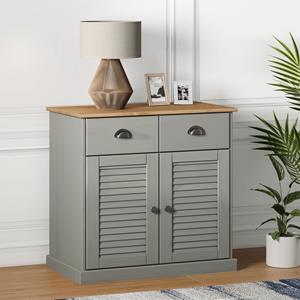 VidaXL Dressoir met lades VIGO 78x40x75 cm massief grenenhout grijs