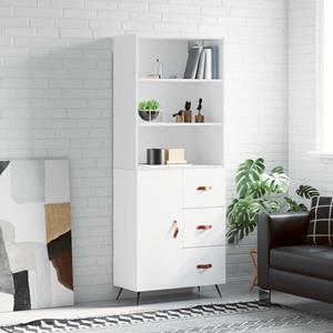 VidaXL Hoge kast 69,5x34x180 cm bewerkt hout wit