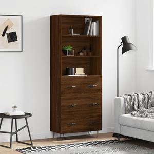 VidaXL Hoge kast 69,5x34x180 cm bewerkt hout bruineikenkleurig