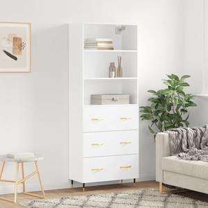 VidaXL Hoge kast 69,5x34x180 cm bewerkt hout wit