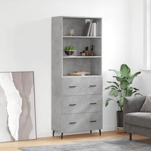 VidaXL Hoge kast 69,5x34x180 cm bewerkt hout betongrijs