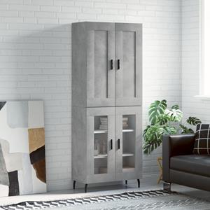VidaXL Hoge kast 69,5x34x180 cm bewerkt hout betongrijs