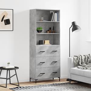 VidaXL Hoge kast 69,5x34x180 cm bewerkt hout betongrijs