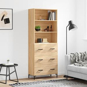 VidaXL Hoge kast 69,5x34x180 cm bewerkt hout sonoma eikenkleurig