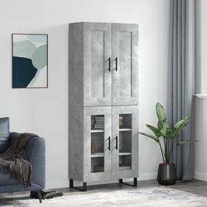 VidaXL Hoge kast 69,5x34x180 cm bewerkt hout betongrijs