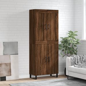 VidaXL Hoge kast 69,5x34x180 cm bewerkt hout bruineikenkleurig