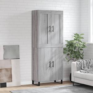 VidaXL Hoge kast 69,5x34x180 cm bewerkt hout grijs sonoma eikenkleurig