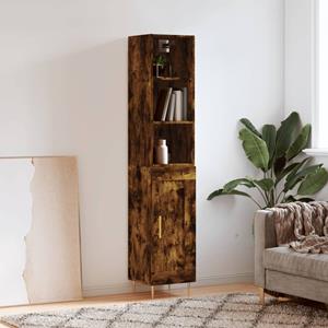 VidaXL Hoge kast 34,5x34x180 cm bewerkt hout gerookt eikenkleurig