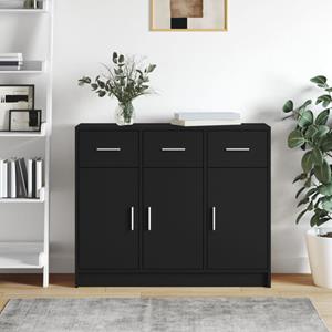VidaXL Dressoir 91x28x75 cm bewerkt hout zwart