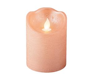 Lumineo LED waving kaars d7.5h10 cm roze/wwt kerst - 
