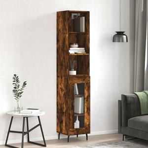 VidaXL Hoge kast 34,5x34x180 cm bewerkt hout gerookt eikenkleurig