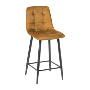 Xenos Barkruk velvet - oker - 100x50x41.5 cm
