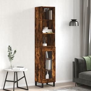 VidaXL Hoge kast 34,5x34x180 cm bewerkt hout gerookt eikenkleurig