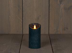 Anna's Collection B.o.t. kaars wax rustiek bewegende vlam 7.5x15cm antiek groen 3xaaa/timer - 